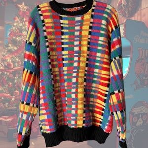 Vintage Multicolor Plaid Crewneck Sweater